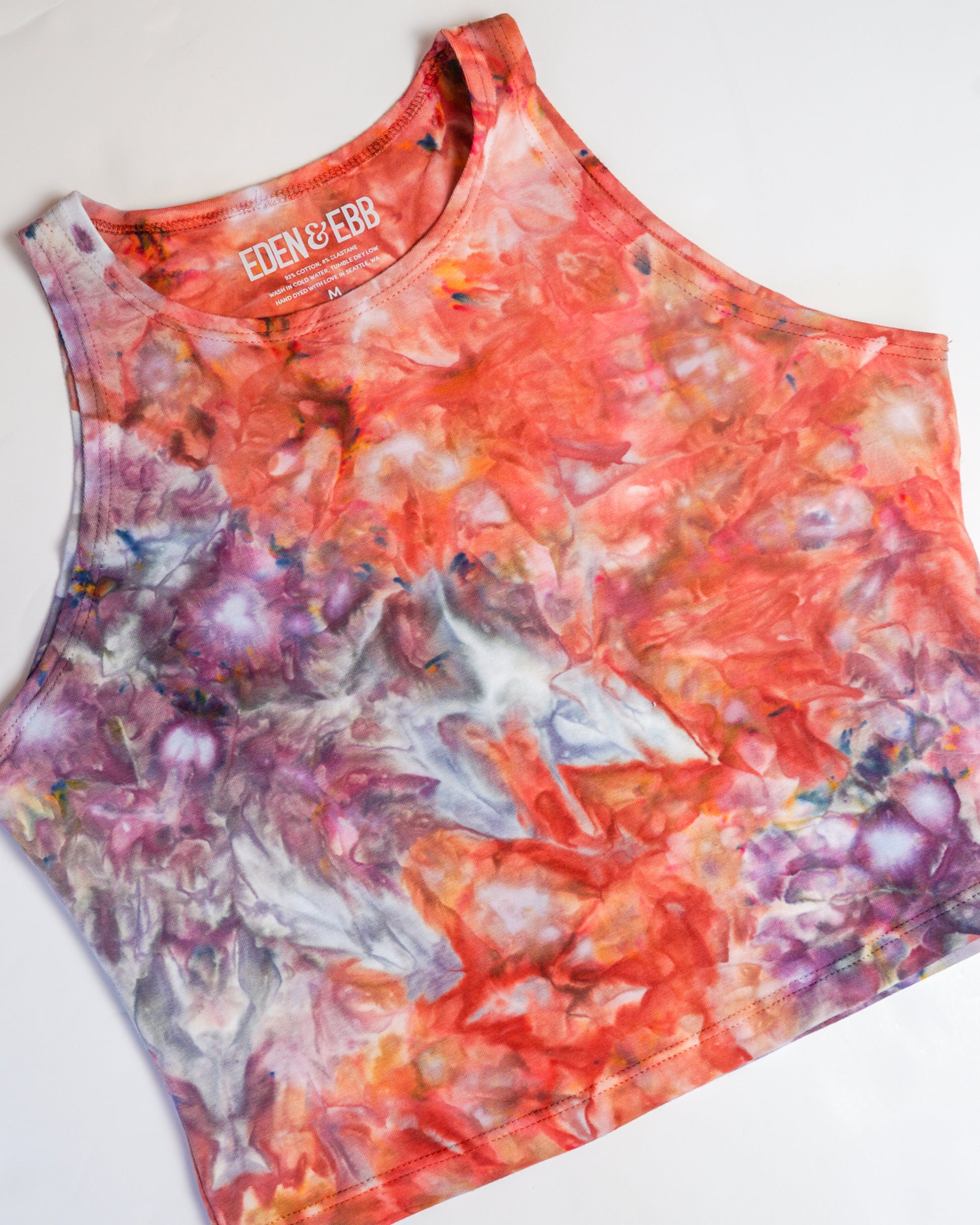 hand dyed cropped tank